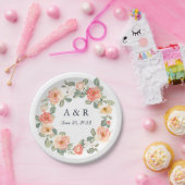 完全なモモの花の結婚式 ペーパープレート (パーティー)