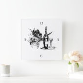 完全なワインの壁時計 スクエア壁時計 (ホーム)