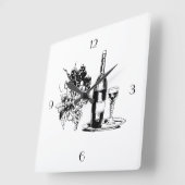 完全なワインの壁時計 スクエア壁時計 (傾斜)