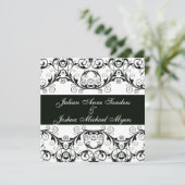 完全なヴィンテージの白黒招待状 招待状 (スタンド正面)