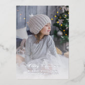 完全な写真がカスタマイズされたクリスマス銀 箔シーズンカード (正面)