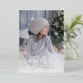 完全な写真がカスタマイズされたクリスマス銀 箔シーズンカード (立ち正面)