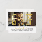 完全な写真の男性の誕生日まで熟成 箔招待状ポストカード (正面/裏面)