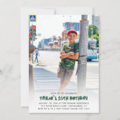 完全な写真をカスタマイズ。あらゆる年齢の現代的な誕生日 招待状 (正面)