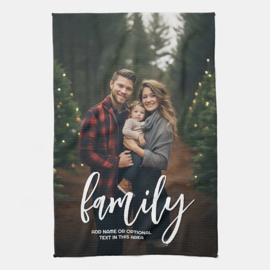 完全な写真 – 垂直カスタムスクリプトファミリ文字 キッチンタオル (縦)