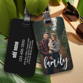 完全な写真 – 垂直カスタムスクリプトファミリ文字 ラゲッジタグ