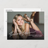 完全な写真 現代のスクリプト 卒業おめでとうカード ポストカード (正面/裏面)