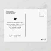 完全な写真 現代のスクリプト 卒業おめでとうカード ポストカード (裏面)