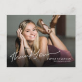 完全な写真 現代のスクリプト 卒業おめでとうカード ポストカード (正面)