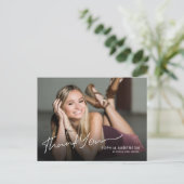 完全な写真 現代のスクリプト 卒業 お礼 ポストカード (スタンド正面)