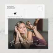 完全な写真 現代のスクリプト 卒業 お礼 ポストカード (正面/裏面)