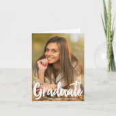 完全な卒業写真 シック モダン スクリプト 折り畳み式 案内状 (正面)