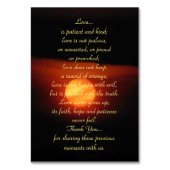 完全な収穫月の結婚式のテーブル テーブルナンバー (裏面)