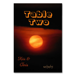 完全な収穫月の結婚式のテーブル テーブルナンバー