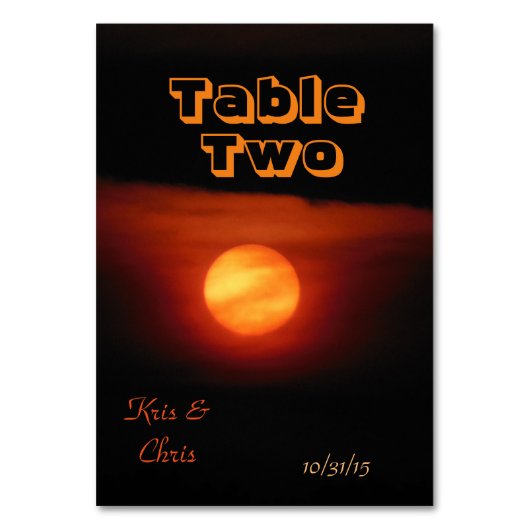 完全な収穫月の結婚式のテーブル テーブルナンバー (正面)