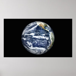 完全な地球の眺めは太平洋のOcに集中しました ポスター