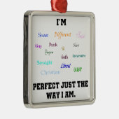 完全な多様性の陽気なギークの異教のな単語の芸術 メタルオーナメント (右)