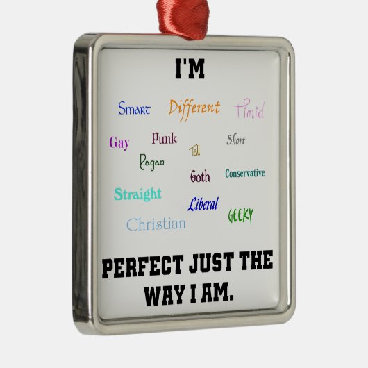 完全な多様性の陽気なギークの異教のな単語の芸術 メタルオーナメント (右)