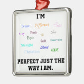 完全な多様性の陽気なギークの異教のな単語の芸術 メタルオーナメント (左)