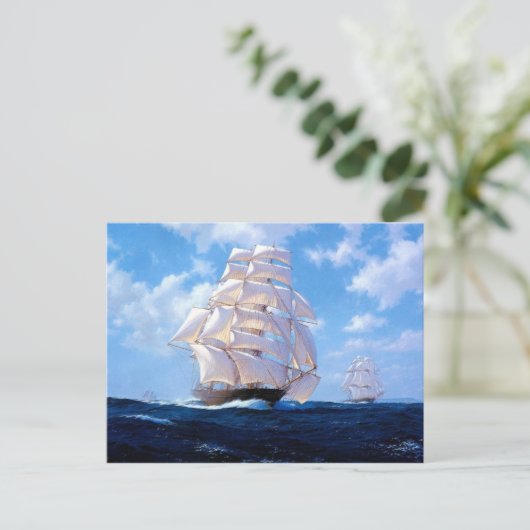 完全な帆の下の正方形の装備者 ポストカード (スタンド正面)