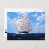 完全な帆の下の正方形の装備者 ポストカード (正面/裏面)