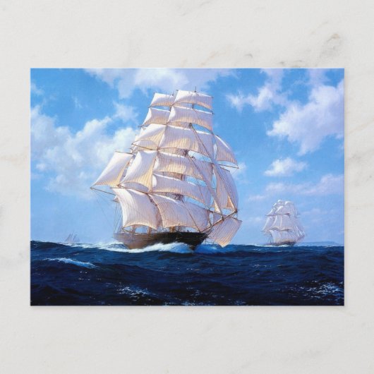 完全な帆の下の正方形の装備者 ポストカード (正面)
