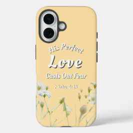完全な愛は恐怖を追い出す 花柄 聖書の詩 iPhone 16ケース