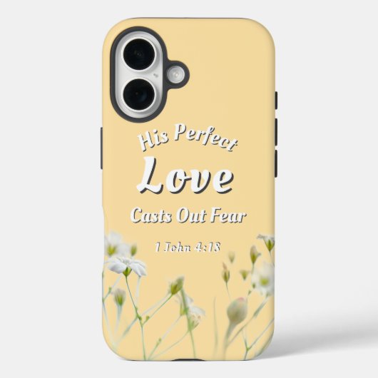 完全な愛は恐怖を追い出す 花柄 聖書の詩 Case-Mate iPhoneケース (裏面)