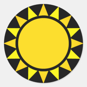 完全な日曜日Emoji ラウンドシール