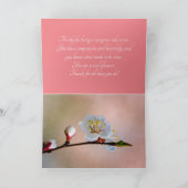 完全な日本のアプリコット花 サンキューカード (内部)