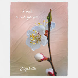 完全な日本のアプリコット花 フリースブランケット