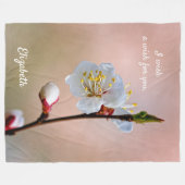 完全な日本のアプリコット花 フリースブランケット (正面(横))