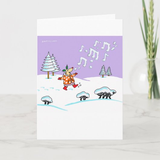 完全な歌のクリスマスカードのヒイラギのシカ シーズンカード (正面)