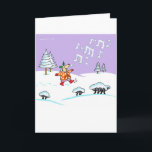 完全な歌のクリスマスカードのヒイラギのシカ シーズンカード<br><div class="desc">ヒイラギのシカは雪が多い景色で歌います。 彼女の呼吸は冷たいぱりっとした空気の音符を作ります。</div>