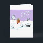 完全な歌のクリスマスカードのヒイラギのシカ シーズンカード<br><div class="desc">ヒイラギのシカは雪が多い景色で歌います。 彼女の呼吸は冷たいぱりっとした空気の音符を作ります。</div>