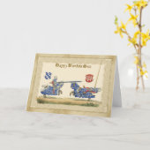 完全な理由での息子中世騎士の騎馬 カード (黄色い花)