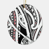 完全な種族のポリネシアかマオリの入れ墨の芸術 セラミックオーナメント (左)