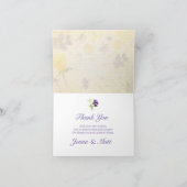 完全な紫色のパンジーのサンキューカード サンキューカード (内部)