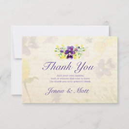完全な紫色のパンジーのサンキューカード サンキューカード