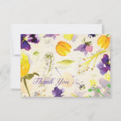 完全な紫色のパンジーのサンキューカード サンキューカード (裏面)