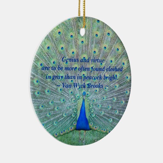 完全な羽の表示写真撮影の孔雀 セラミックオーナメント (右)