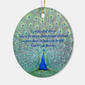 完全な羽の表示写真撮影の孔雀 セラミックオーナメント (左)