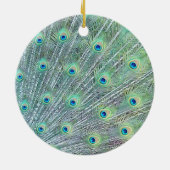 完全な羽の表示写真撮影の孔雀 セラミックオーナメント (裏面)