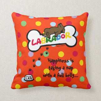 完全な腹漫画とのチョコレートラブラドール クッション