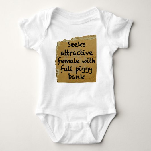 完全な貯金箱と女性シーク ベビーボディスーツ (正面)