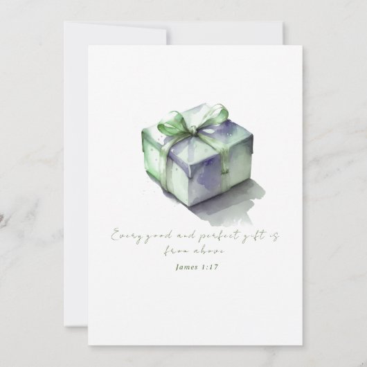 完全な贈り物 赤ちゃんのお知らせ 招待状 (裏面)