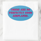 完全な飛行機のステッカー無し 楕円形シール (バッグ)