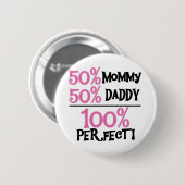 完全な100% -ピンクのTシャツおよびギフト 缶バッジ (正面&裏面)