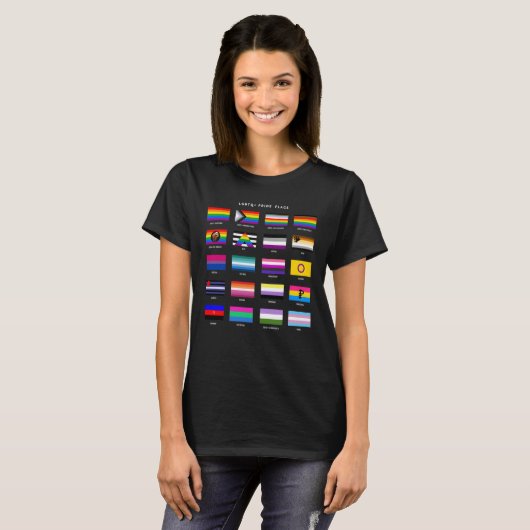 完全なLGBTQ+プライドフラグのガイド Tシャツ (正面フル)