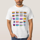 完全なLGBTQ+プライドフラグのガイド Tシャツ (正面)